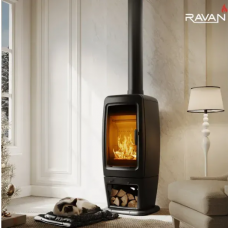 Чавунна піч камін Ravan Incorta Pro на дровах 14 квт